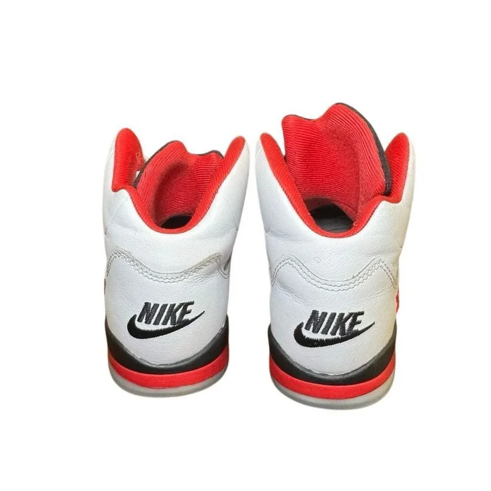 Nike Air Jordan 5 Retro Fire Red Black Tongue HQ7979-101 Preschool Size 2.5 Y